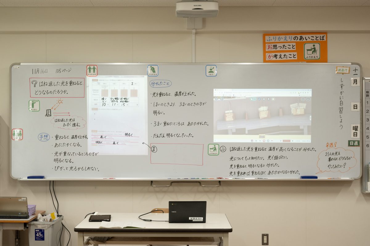 ホワイトボードとワイードの組み合わせ_下市あきつ学園