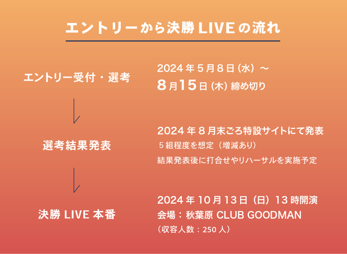 エントリーから決勝LIVEまでの流れ