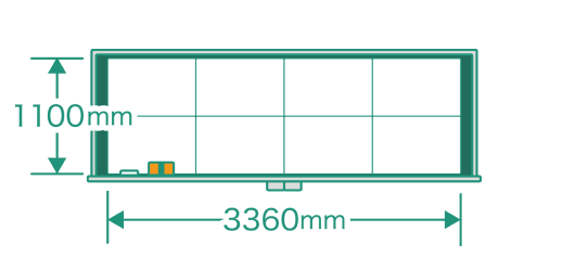 一般的な黒板（横3.6m・縦1.2m ）